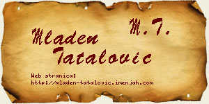 Mladen Tatalović vizit kartica